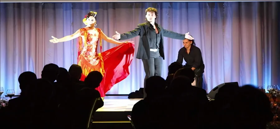 Espectáculo de flamenco durante una cena de gala